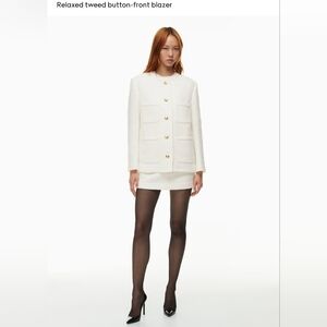 New Aritzia Babaton Celebration Tweed Jacket White Size 2XS